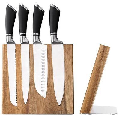 Organizador de facas magnético de madeira de acácia Bloco universal para facas Tesouras 235x110x35mm
