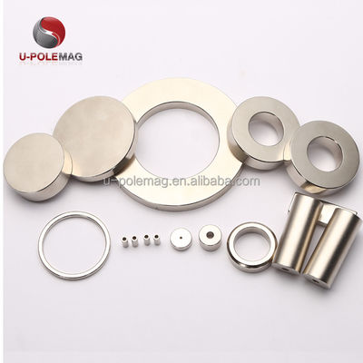 Magnético de disco de boro de ferro de neodímio de grau N35 NdFeb, com magnetização axial ou diametral