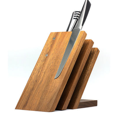 Logotipo personalizado de madeira sustentável de cozinha magnética de facas Bloco de segurador para sustentável