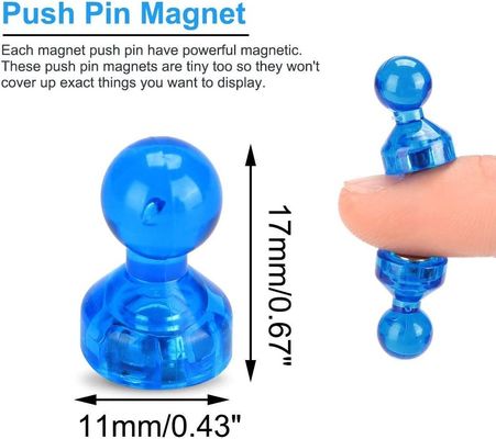 Pin de empuxo magnético de neodímio de plástico de cor personalizada para ímãs de escritório