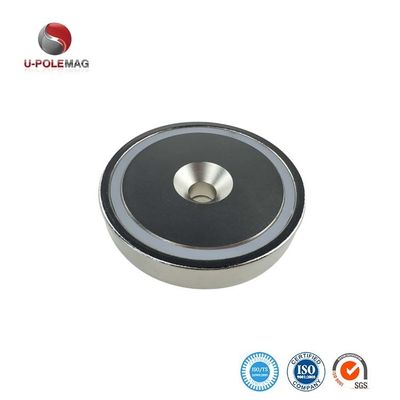 Grade NdFeb Dia 75mm 230KG Força de tração Super forte ímã de Neodímio de pesca com mancha ocular