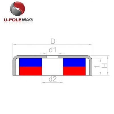 UPN04-75 Ímã de pesca de neodímio de 350 libras com fecho de olho e tipo de gancho de tolerância /-0,1 mm
