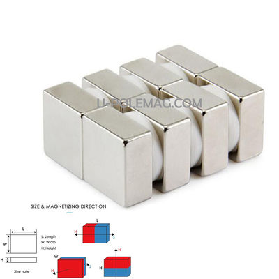 F20x20x10mm N50 N52 Ímã de neodímio retangular com certificação ISO9001 2000