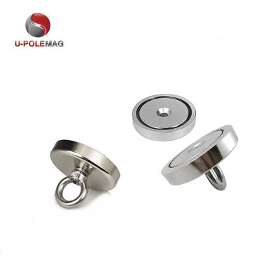 Magnético de pesca NdFeB de alta força magnética D80x19mm-M10 com campo magnético permanente