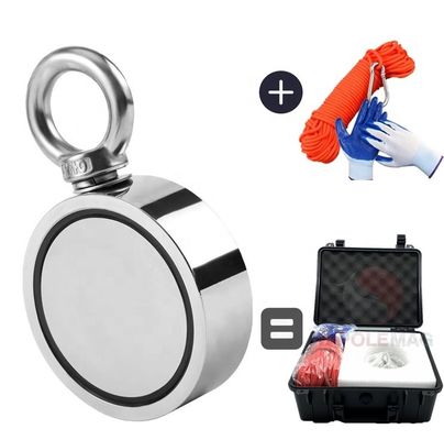 NiCuNi revestido D75mm 880lbs duplo lado de pesca Magnet Bundle para caça rio lago