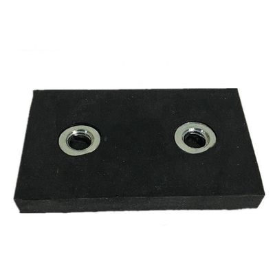 Magnetos retangulares de neodímio revestidos de borracha personalizados Magnetos de neodímio de grau com dois furos