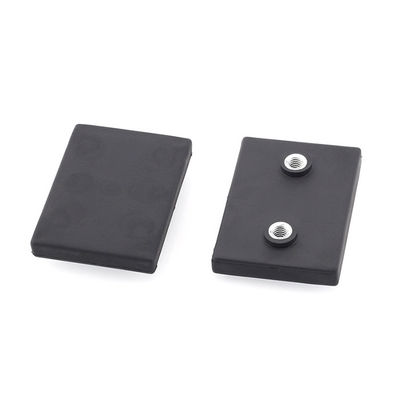 Magnetos retangulares de neodímio revestidos de borracha personalizados Magnetos de neodímio de grau com dois furos