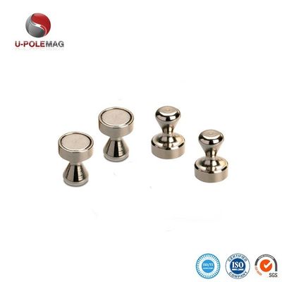 Revestimento de níquel permanente Pins de empuxo magnéticos de neodímio forte para ímã de frigorífico de prata