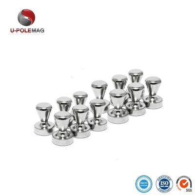Revestimento de níquel permanente Pins de empuxo magnéticos de neodímio forte para ímã de frigorífico de prata