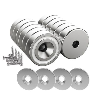 5.5mm magneto de parafuso tamanho industrial NeFeB personalizado ímã de pote com anel de buraco contra-abreviação