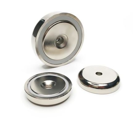 5.5mm magneto de parafuso tamanho industrial NeFeB personalizado ímã de pote com anel de buraco contra-abreviação