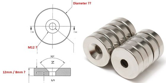 5.5mm magneto de parafuso tamanho industrial NeFeB personalizado ímã de pote com anel de buraco contra-abreviação