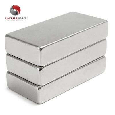 80C-220C resistente a temperaturas N52 40x20x10 ímã de neodímio com revestimento de níquel
