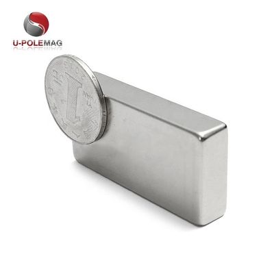 80C-220C resistente a temperaturas N52 40x20x10 ímã de neodímio com revestimento de níquel