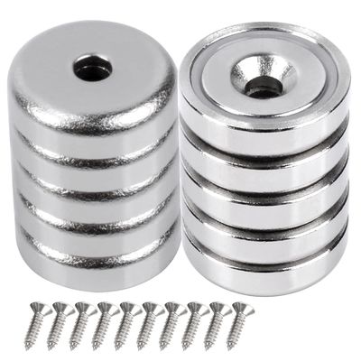 D20 MM 20lbs NdFeB Pot Magnet com Countersunk Hole Altura total H 7,2 mm O buraco d1 4,5 mm