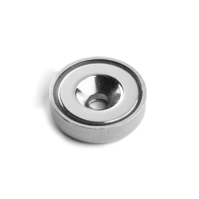 Super Power 25mm Cup Magnet com Countersunk Resistência ao buraco aprox. 19kg Buraco d1 5,5mm