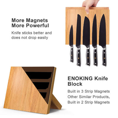 Melhore a sua organização da cozinha com o nosso porta-facas de faca de madeira magnética feito sob medida