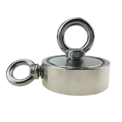D75mm 200 kg Força de tração Duplo lado Redondo Forte Kit de pesca magnético Magnético de resgate com gancho
