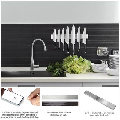 16" ferramenta de cozinha de aço inoxidável organizador magnético de parede ideal para armazenamento de rack de parede de cozinha