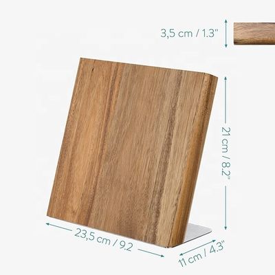 Organizador de facas magnético de madeira de acácia Bloco universal para facas Tesouras 235x110x35mm