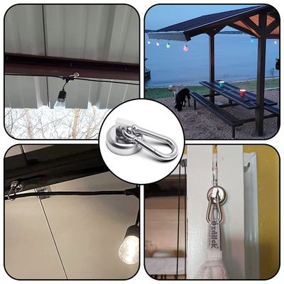 Gancho magnético redondo de neodímio com chaveiro de carabiner e tolerância elevada ± 1 mm