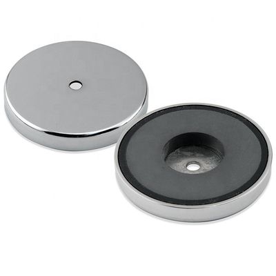 3.2" Forma de taça Ferrita Cerâmica Cromo-Plated Magnet 75lbs Pull para interior e exterior