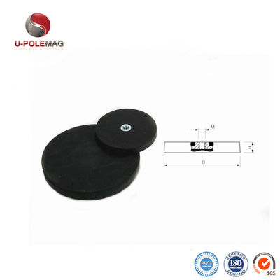 Fácil de instalar D43 D66 D88mm Borracha revestida POT ímã de montagem com fio interno