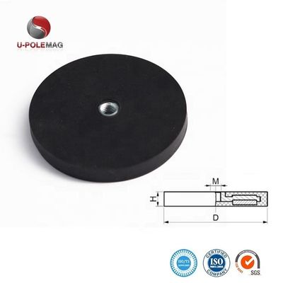 Magnético revestido de borracha de pot Neodímio Magnético de borracha D36 * 6mm-M6 Permanente Punching potente