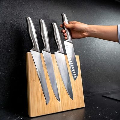 Aceito OEM ODM Bamboo Magnético Stand Bloco de faca magnética para utensílios de cozinha Mais