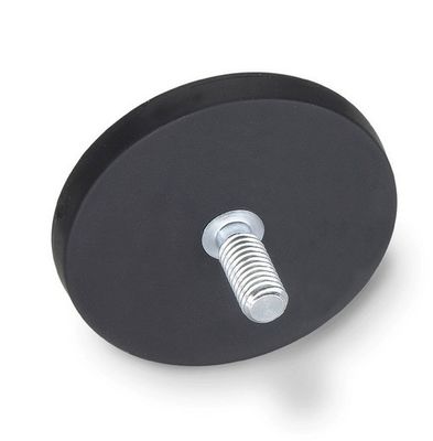 Base magnética revestida de borracha redonda D88x8mm com fio externo 45kg Força de tração Forma redonda