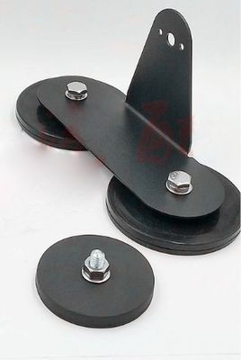 Base magnética revestida de borracha redonda D88x8mm com fio externo 45kg Força de tração Forma redonda