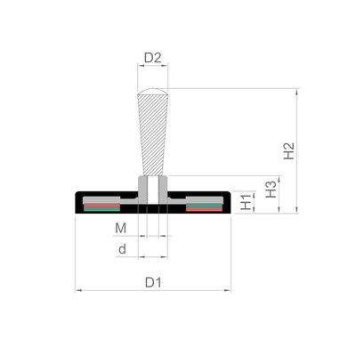 Tipo de alça Borracha revestida Pot Magnet Max Temperatura de trabalho 80 Centigrados