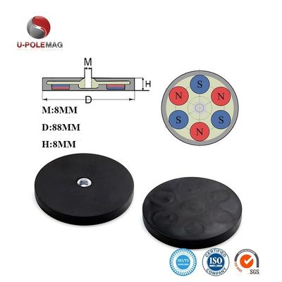 Magnético revestido com borracha de neodímio com fio interno M4