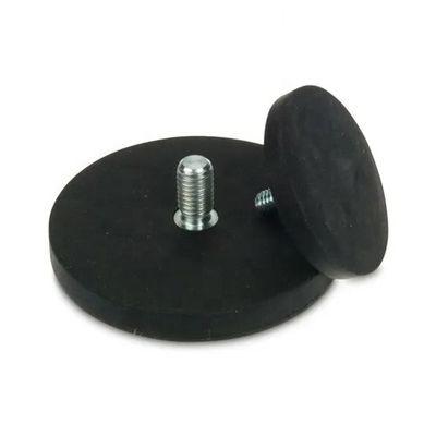 D66mm Ímãs de potes de neodímio de borracha com força de 20 kg e revestimento de borracha durável