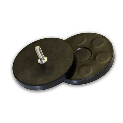 D66mm Ímãs de potes de neodímio de borracha com força de 20 kg e revestimento de borracha durável