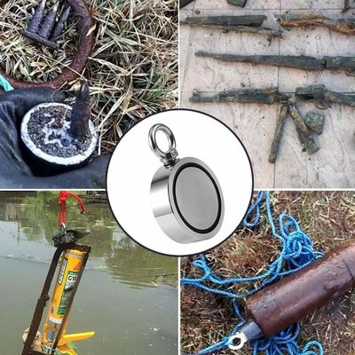 2Imã de pesca de neodímio de terras raras com resistência de 1000 libras e cordas fornecidas.