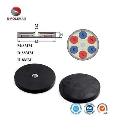 Dimensões personalizadas M6 M8 ímã de pote revestido de borracha para aplicações pesadas