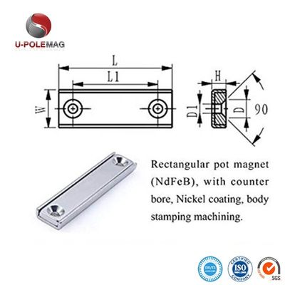 65 LB Potência de retenção Ndfeb Imã industrial com sistema de precisão /- 0,05mm Grade NdFeB