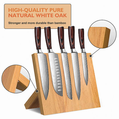 Organizador de faca de madeira de bambu magnético para balcão de cozinha tamanho personalizado