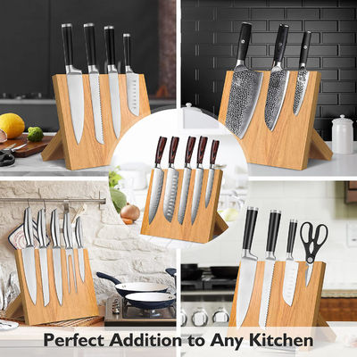 Organizador de faca de madeira de bambu magnético para balcão de cozinha tamanho personalizado