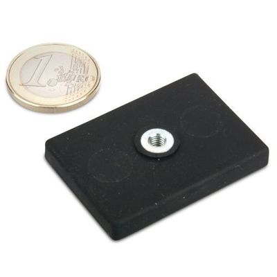 Magnetos retangulares revestidos de neodímio com dois furos de borracha personalizada POT com força total conforme solicitado