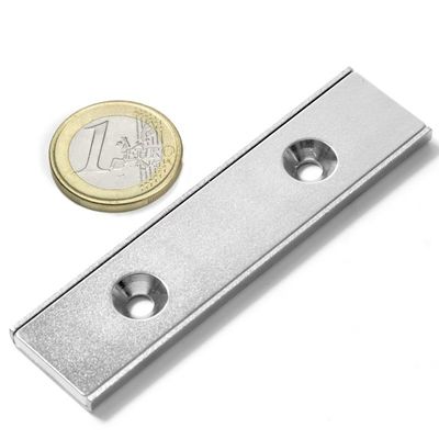 Magnético NdFeb quadrado de potência industrial de grau N52 com buraco de contra-enchimento e revestimento de níquel