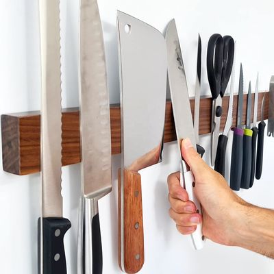 Ferramenta prática de cozinha porta de faca magnética de noz com funcionalidade multiuso