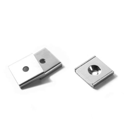 NdFeb Block Magnet Steel Channel POT com 1 buraco de contra-enchimento para processamento industrial
