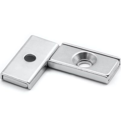 NdFeb Block Magnet Steel Channel POT com 1 buraco de contra-enchimento para processamento industrial