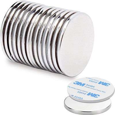 Material permanente NdFeB Disco redondo super-forte N52 Ímã de neodímio com adesivo 3M