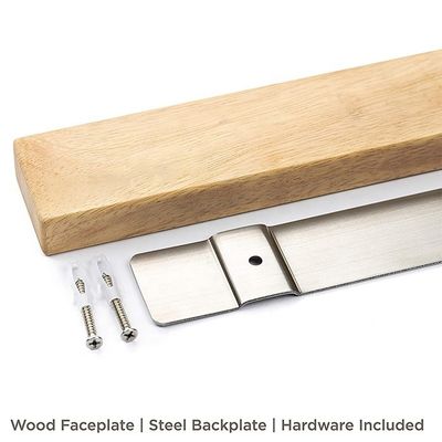 Eco-friendly 16 polegadas Magnetic Knife Strip Borracha Madeira Kitchen Magnet Holder para Parede