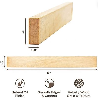 Eco-friendly 16 polegadas Magnetic Knife Strip Borracha Madeira Kitchen Magnet Holder para Parede