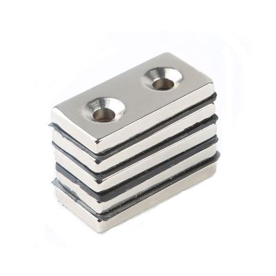 Ímã industrial N35 Countersunk Hole 5mm Block Strong Ímãs de neodímio de terras raras