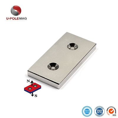 Ímã industrial N35 Countersunk Hole 5mm Block Strong Ímãs de neodímio de terras raras